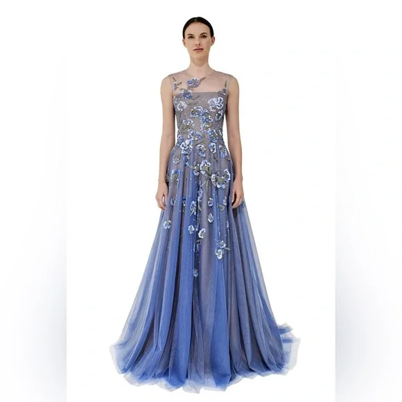 Reem Acra | Dresses | Reem Acraembroidered Floral Tulle Gown 2 | Poshmark